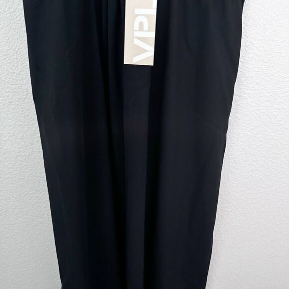 VPL | Convexity Breaker Midi Dress Black with Azure Blue Criss Cross | Size 8 - Picture 7 of 12